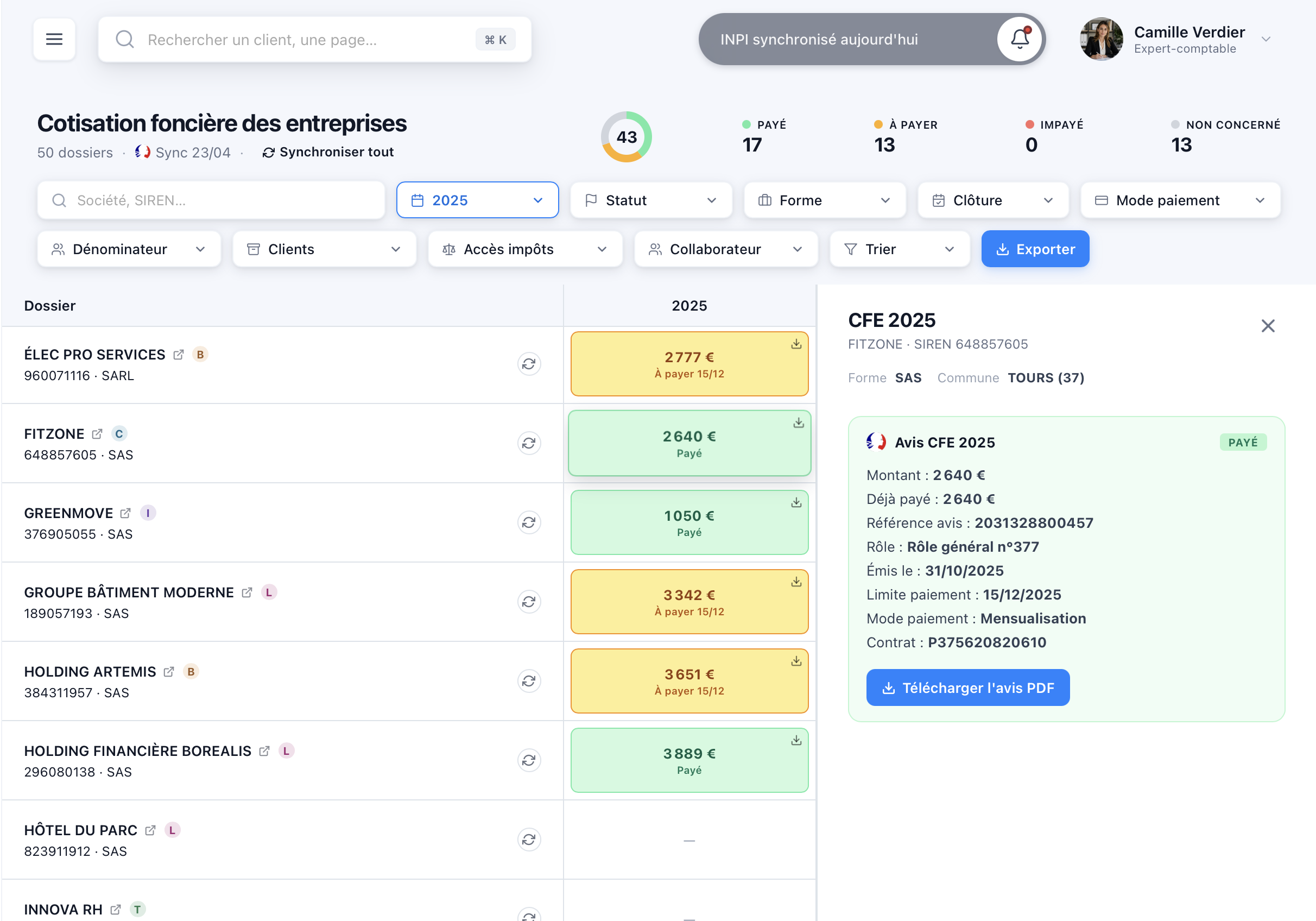 Récupération et téléchargement des avis CFE dans Qlow Connect