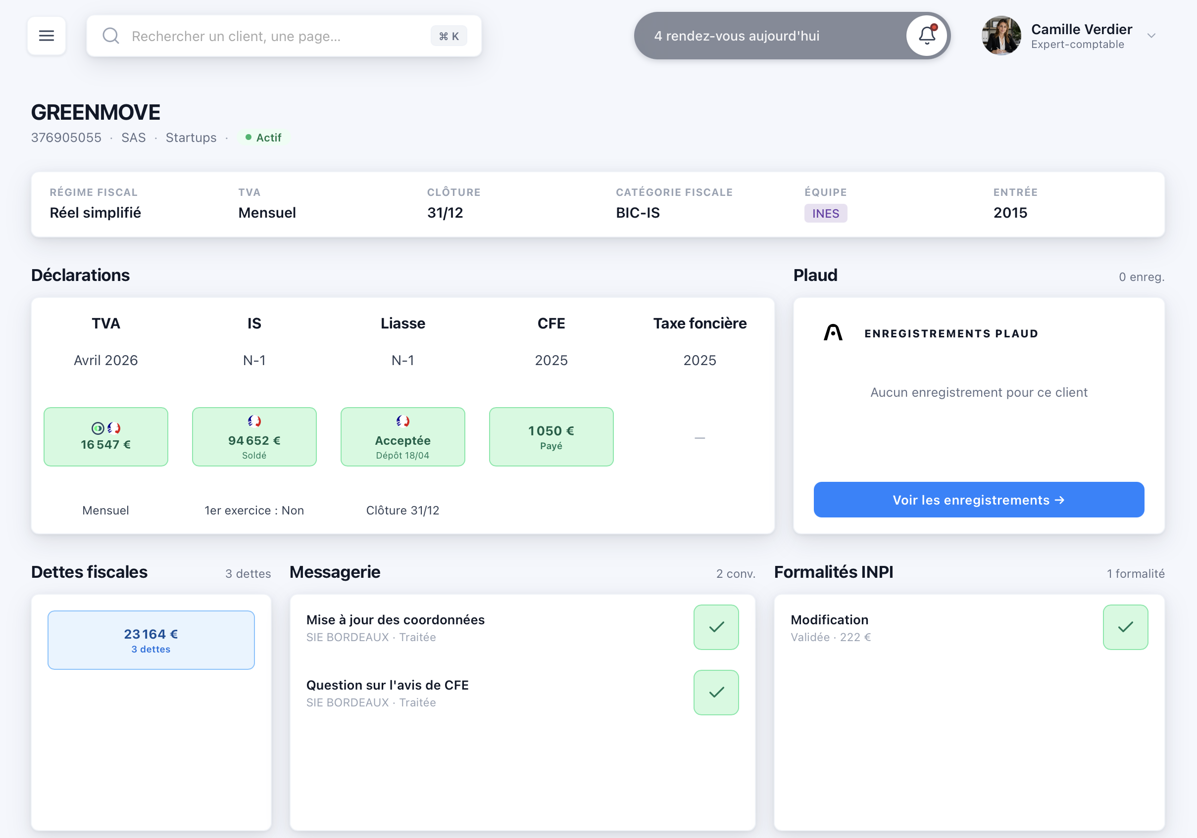 Fiche client complète dans Qlow Connect